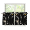 Black Wolf Portrait Print Tier Curtains
