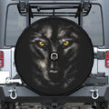 Black Wolf Portrait Print Tire Cover With Camera Hole