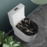 Black Wolf Portrait Print Toilet Lid Cover