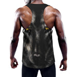 Black Wolf Portrait Print Training Tank Top
