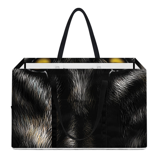 Black Wolf Portrait Print Utility Tote Bag