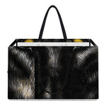 Black Wolf Portrait Print Utility Tote Bag