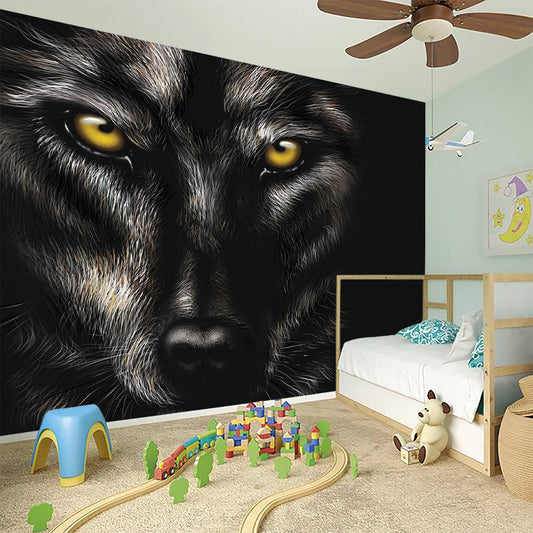 Black Wolf Portrait Print Wall Sticker