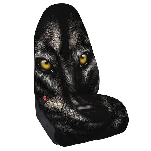 Black Wolf Portrait Print Waterproof Car Seat Cover