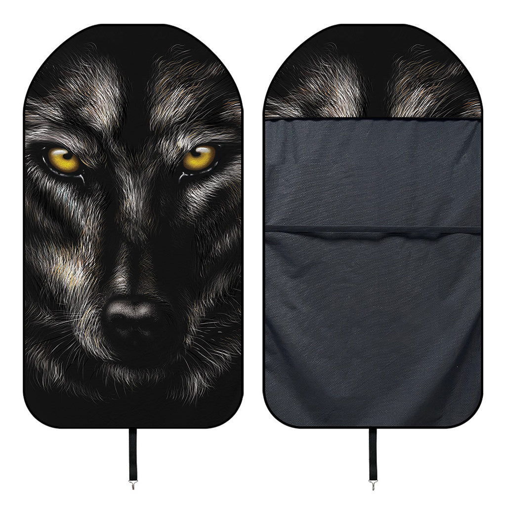 Black Wolf Portrait Print Waterproof Car Seat Cover