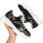 Black Wolf Portrait Print White Chunky Shoes