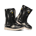 Black Wolf Portrait Print Winter Boots