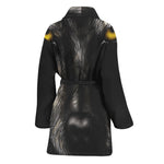 Black Wolf Portrait Print Women's Bathrobe