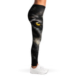 Black Wolf Portrait Print Women's Leggings