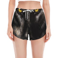 Black Wolf Portrait Print Women's Split Running Shorts