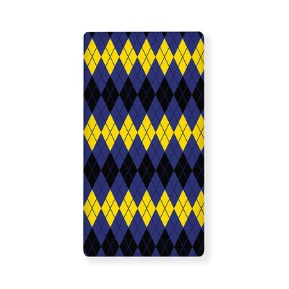 Black Yellow And Blue Argyle Print Baby Crib Sheet