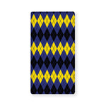 Black Yellow And Blue Argyle Print Baby Crib Sheet