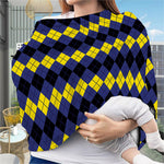 Black Yellow And Blue Argyle Print Baby Seat Cover