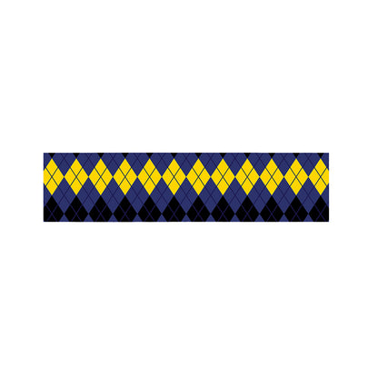 Black Yellow And Blue Argyle Print Bed Runner
