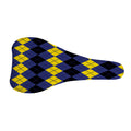 Black Yellow And Blue Argyle Print Bicycle Seat Cover