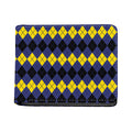 Black Yellow And Blue Argyle Print Bifold Wallet