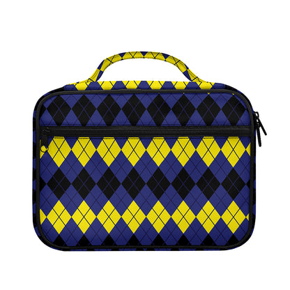 Black Yellow And Blue Argyle Print Briefcase Bible Bag