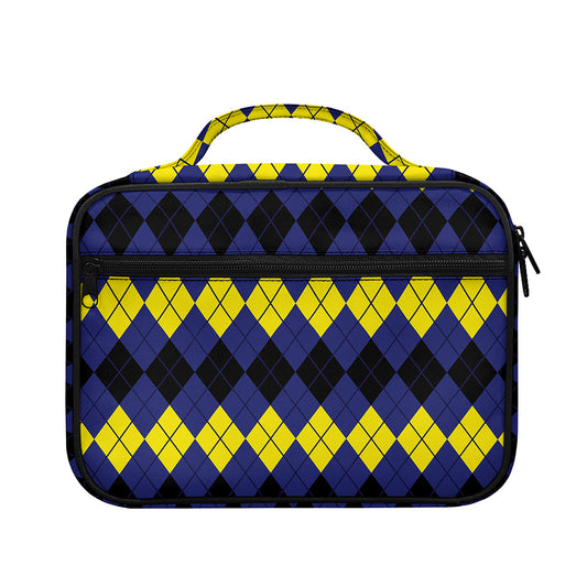 Black Yellow And Blue Argyle Print Briefcase Bible Bag