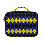 Black Yellow And Blue Argyle Print Briefcase Bible Bag