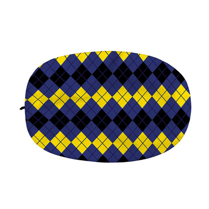 Black Yellow And Blue Argyle Print Car Side Mirror Covers