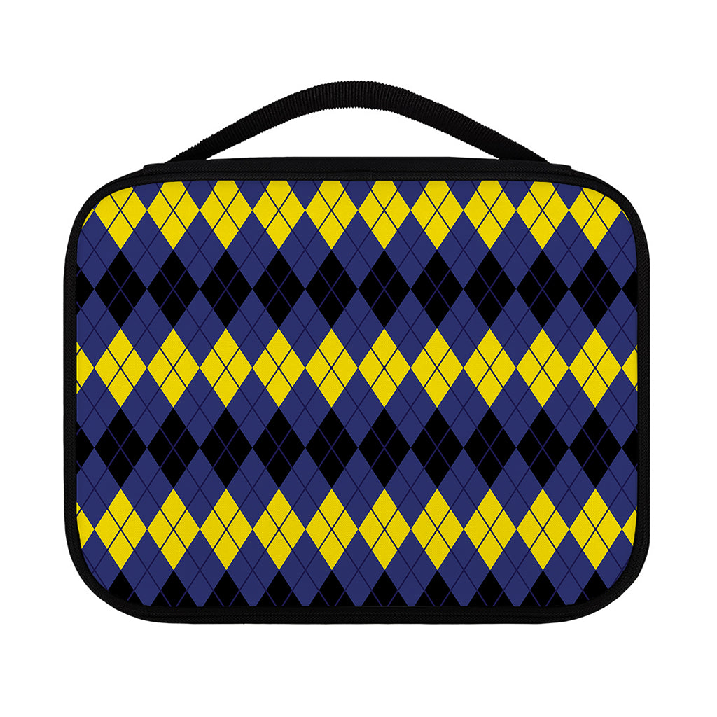 Black Yellow And Blue Argyle Print Classic Bible Case