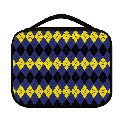 Black Yellow And Blue Argyle Print Classic Bible Case