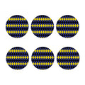 Black Yellow And Blue Argyle Print Coaster Set