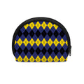 Black Yellow And Blue Argyle Print Coin Purse