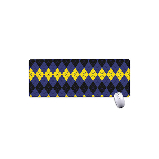Black Yellow And Blue Argyle Print Extended Mouse Pad