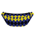 Black Yellow And Blue Argyle Print Fanny Pack
