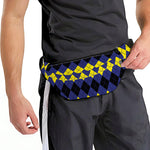 Black Yellow And Blue Argyle Print Fanny Pack