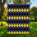 Black Yellow And Blue Argyle Print Garden Flag