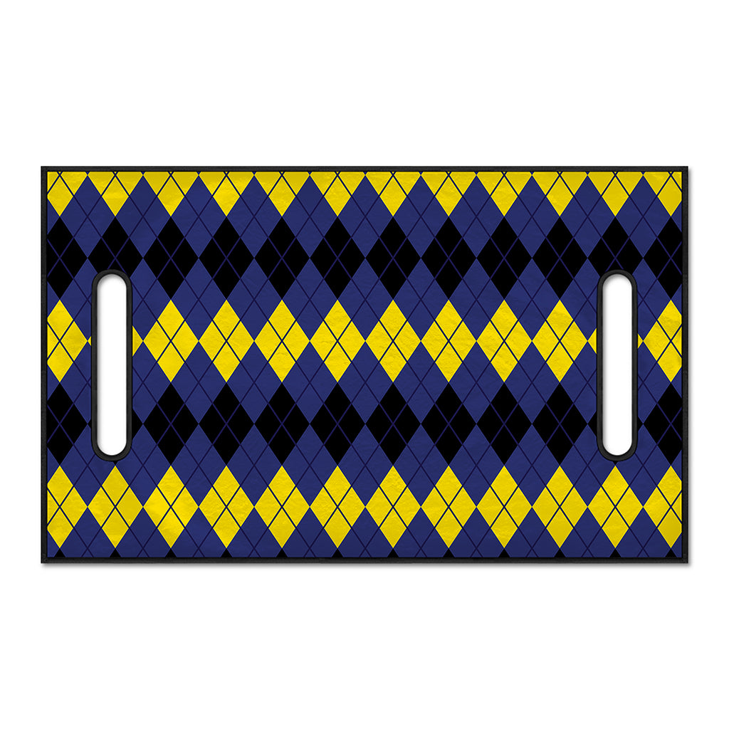 Black Yellow And Blue Argyle Print Golf Cart Seat Cover