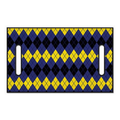 Black Yellow And Blue Argyle Print Golf Cart Seat Cover