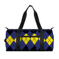 Black Yellow And Blue Argyle Print Gym Bag