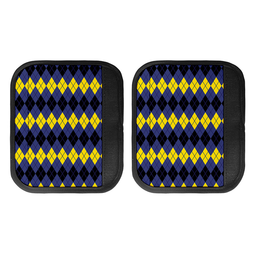 Black Yellow And Blue Argyle Print Handle Covers