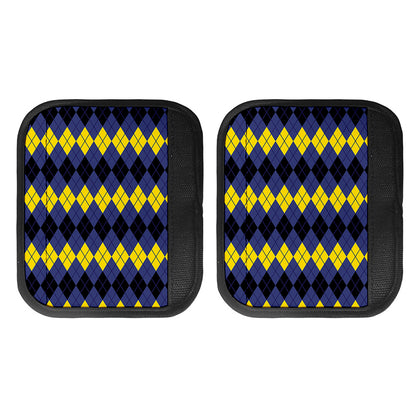 Black Yellow And Blue Argyle Print Handle Covers