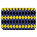 Black Yellow And Blue Argyle Print Indoor Door Mat