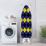 Black Yellow And Blue Argyle Print Ironing Board Cover