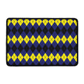 Black Yellow And Blue Argyle Print Kitchen Mat