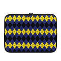 Black Yellow And Blue Argyle Print Laptop Sleeve