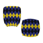Black Yellow And Blue Argyle Print Office Chair Cover