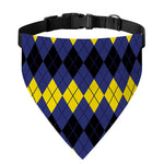 Black Yellow And Blue Argyle Print Over The Collar Dog Bandana