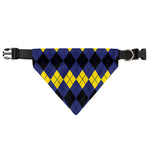 Black Yellow And Blue Argyle Print Over The Collar Dog Bandana