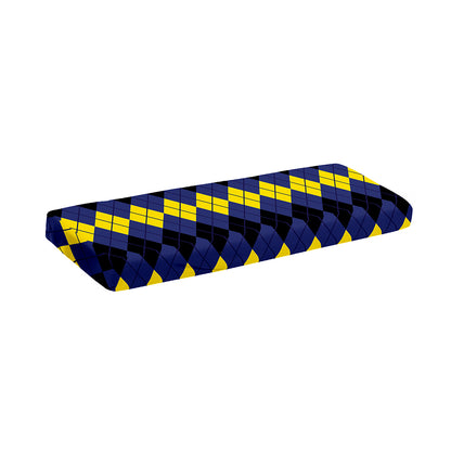 Black Yellow And Blue Argyle Print Piano Keyboard Cover