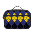 Black Yellow And Blue Argyle Print Portable Lunch Bag