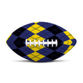 Black Yellow And Blue Argyle Print Rugby Ball