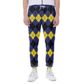 Black Yellow And Blue Argyle Print Joggers