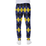 Black Yellow And Blue Argyle Print Scuba Joggers