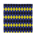 Black Yellow And Blue Argyle Print Silk Bandana